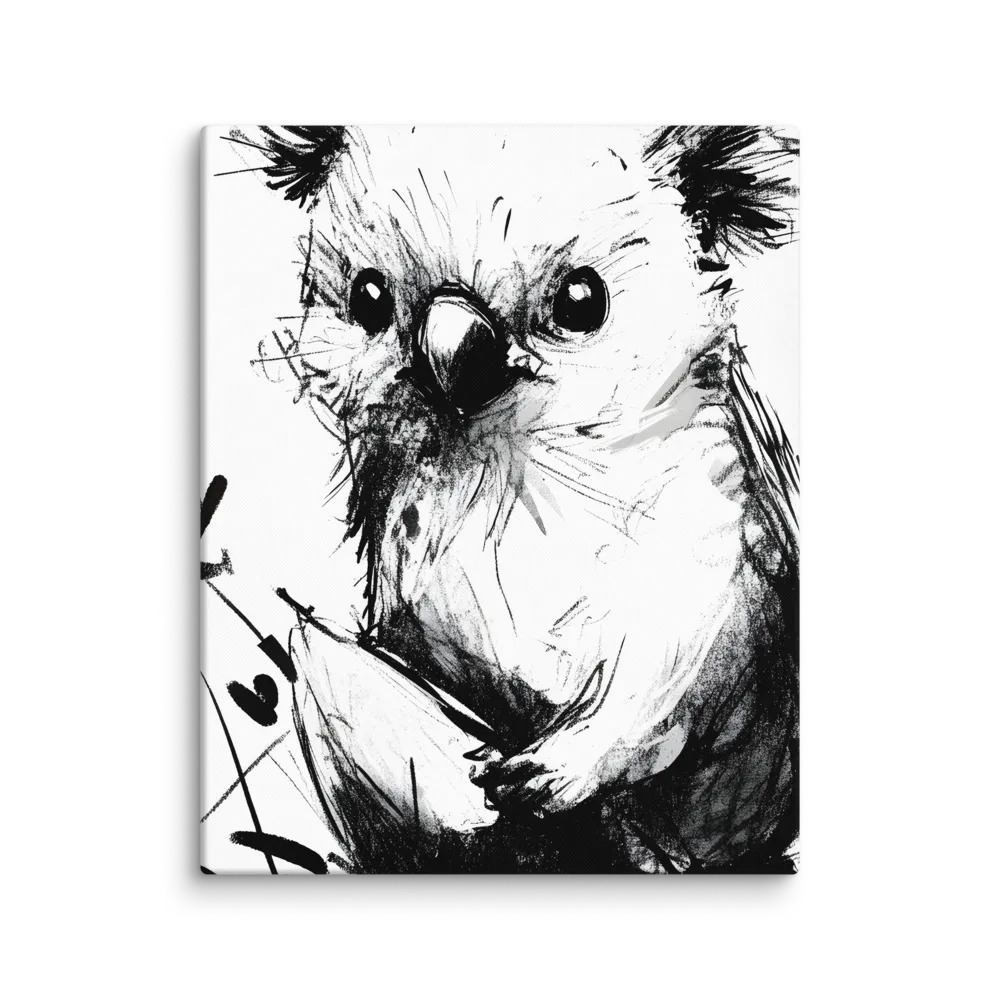 Whimsical Koala in Ink | Canvas | 16″×20″