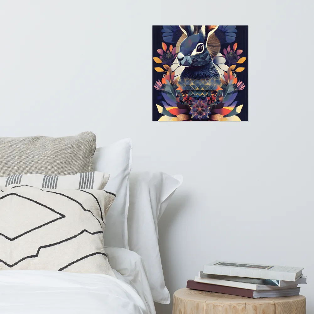 Ethereal Bunny: A Geometric Wonderland | Poster | 16″×16″