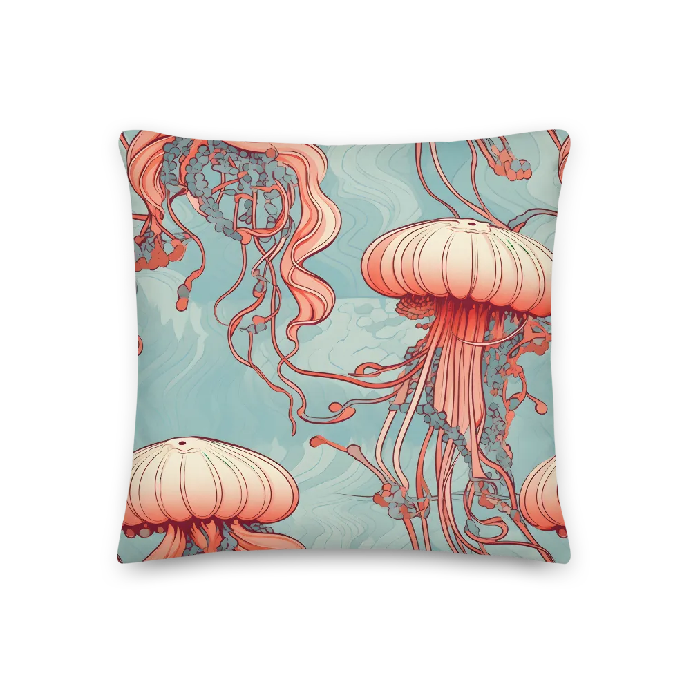 Ethereal Dance of Jellyfish | Pillow | 18″×18″