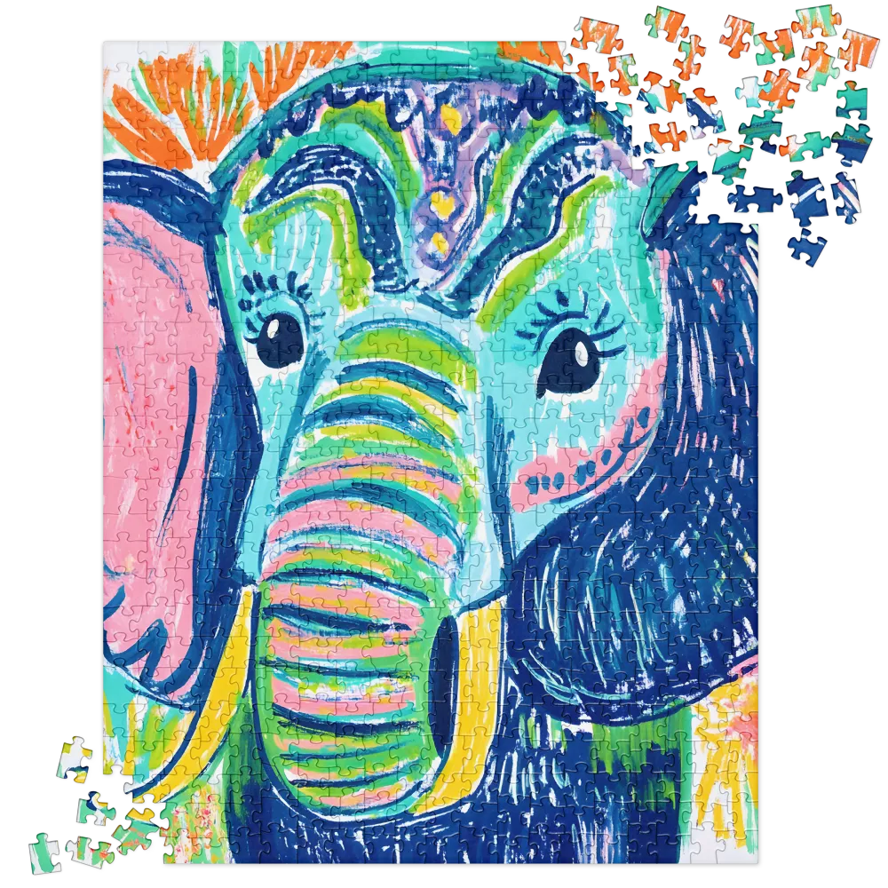 Whimsical Elephant Portrait | Jigsaw Puzzle | 520 pieces