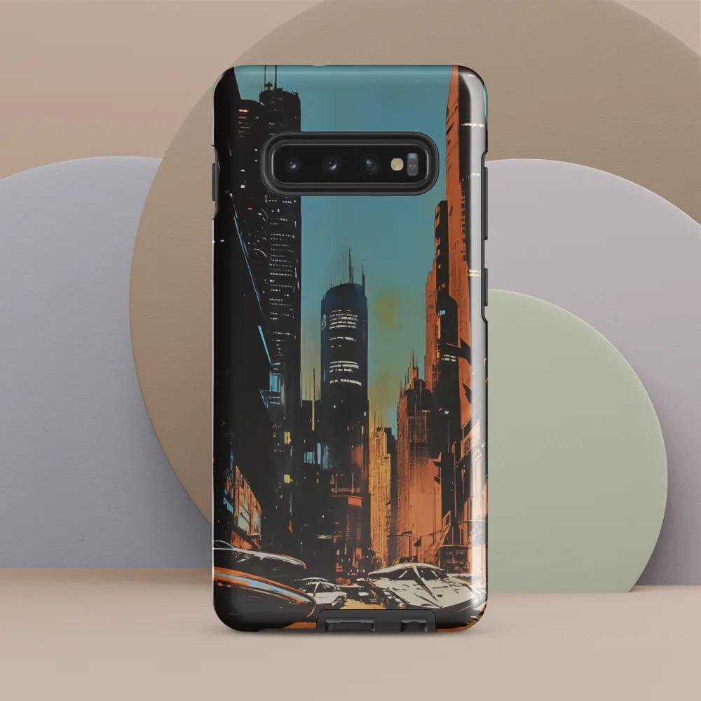 Futuristic Cityscape in Blue and Orange | Phone Case |  S10 Plus | Tough Case | Glossy