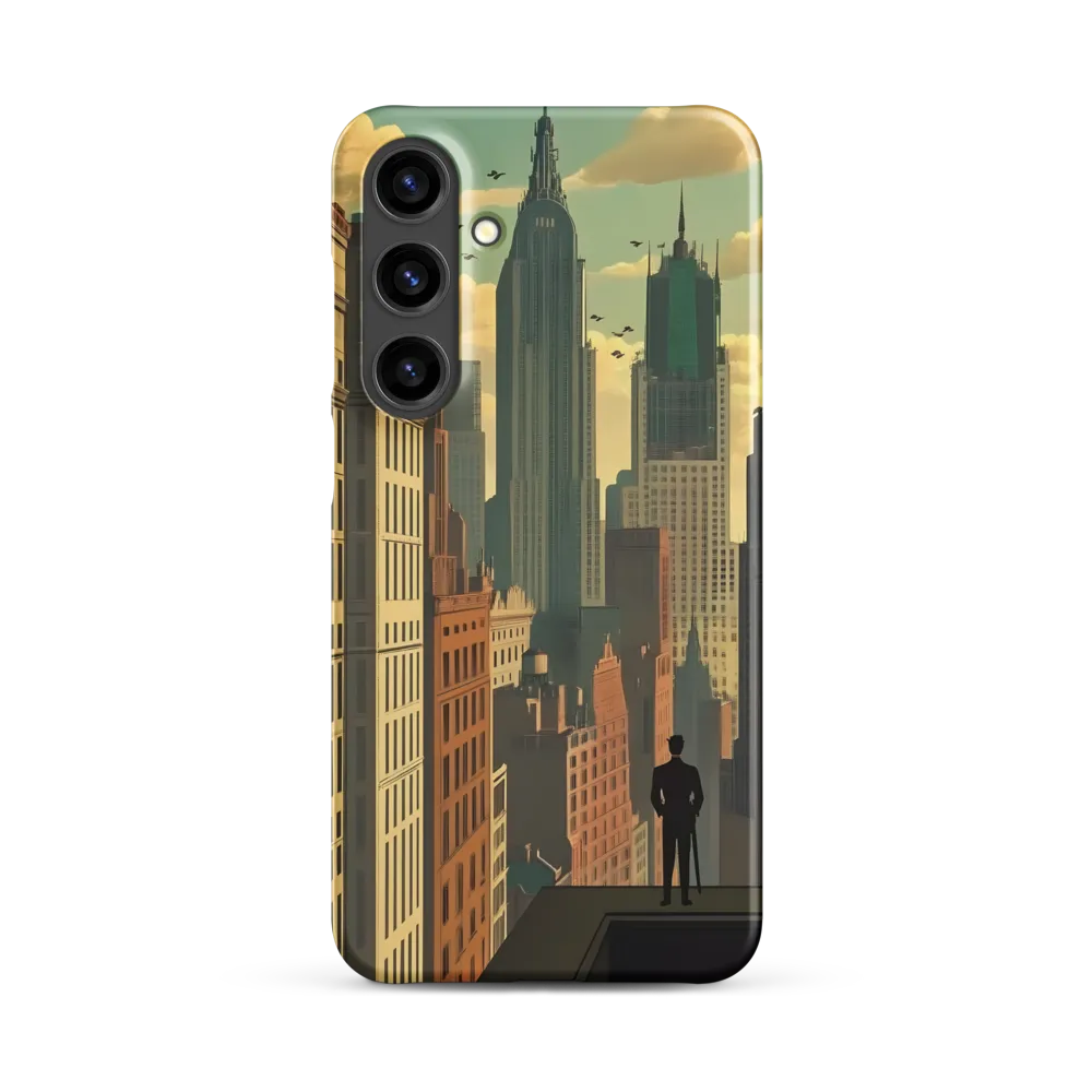 Urban Dreams: A Silhouette in Art Deco Cityscape