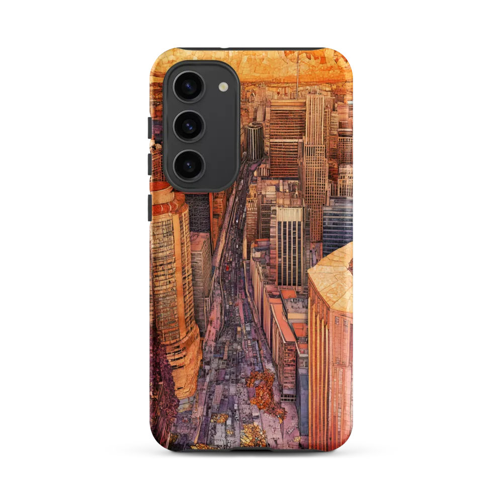 Mosaic Cityscape at Dusk