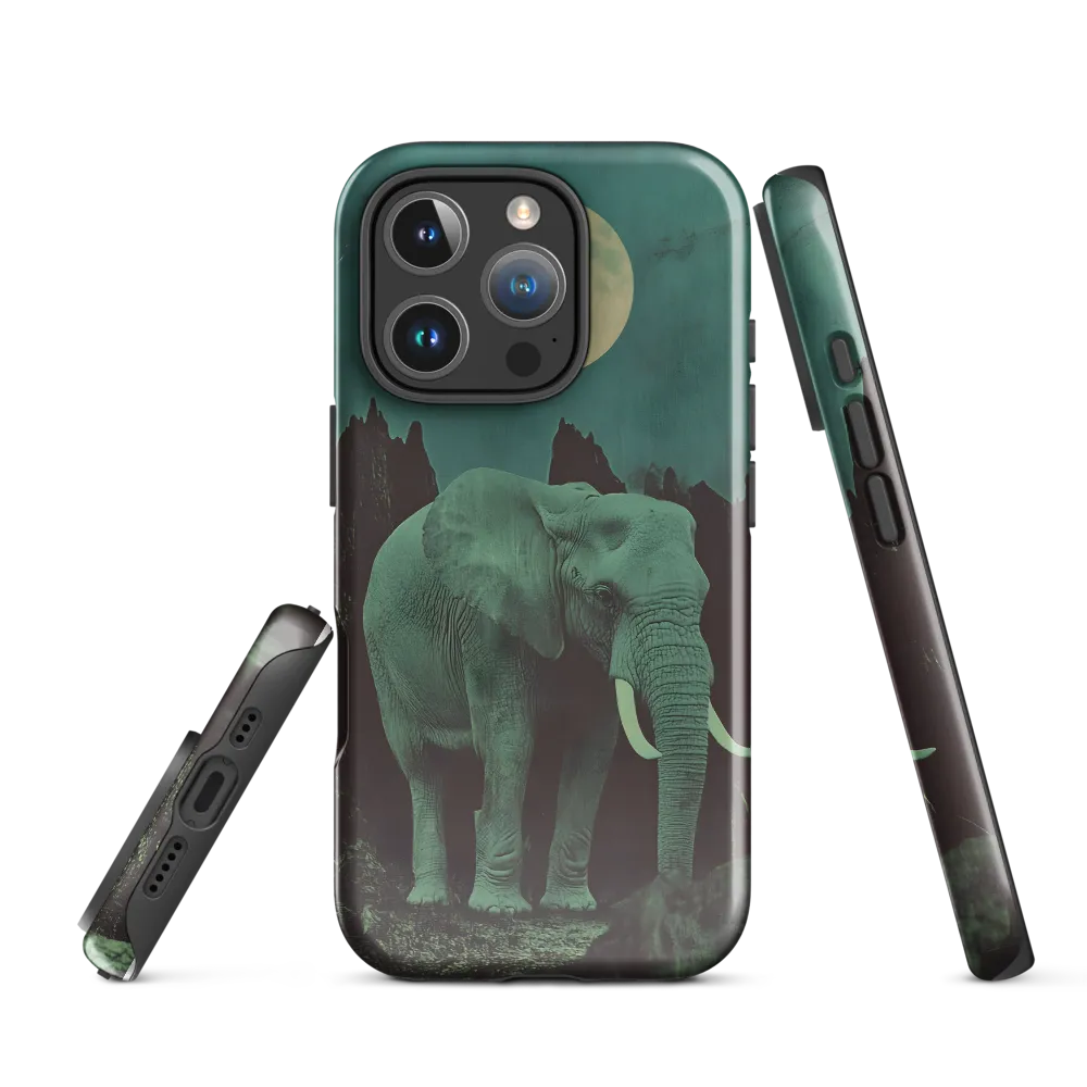 Ethereal Presence: Elephant Under a Full Moon