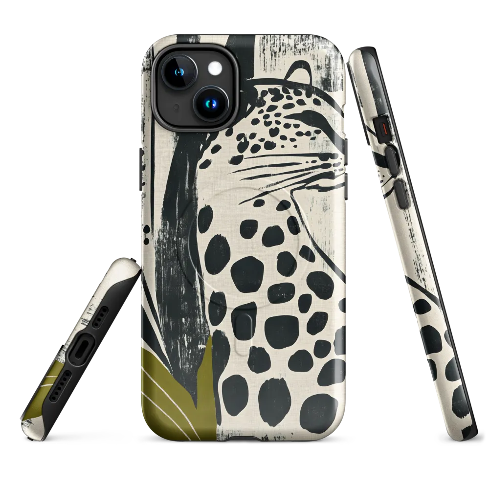 Leopard in Silhouette: A Modern Appeal | Phone Case |  15 Plus | MagSafe® Tough Case | Glossy