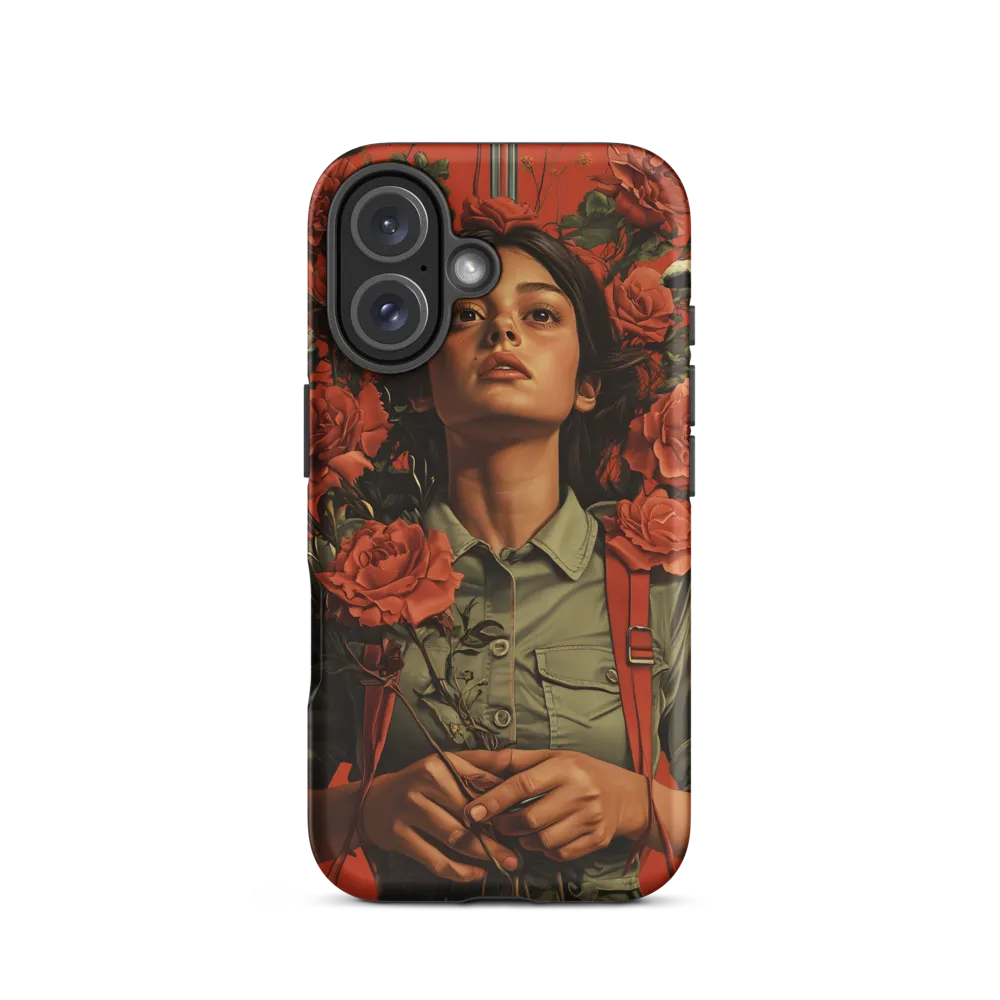 Harmony and Strength: A Portrait Among Roses | Phone Case