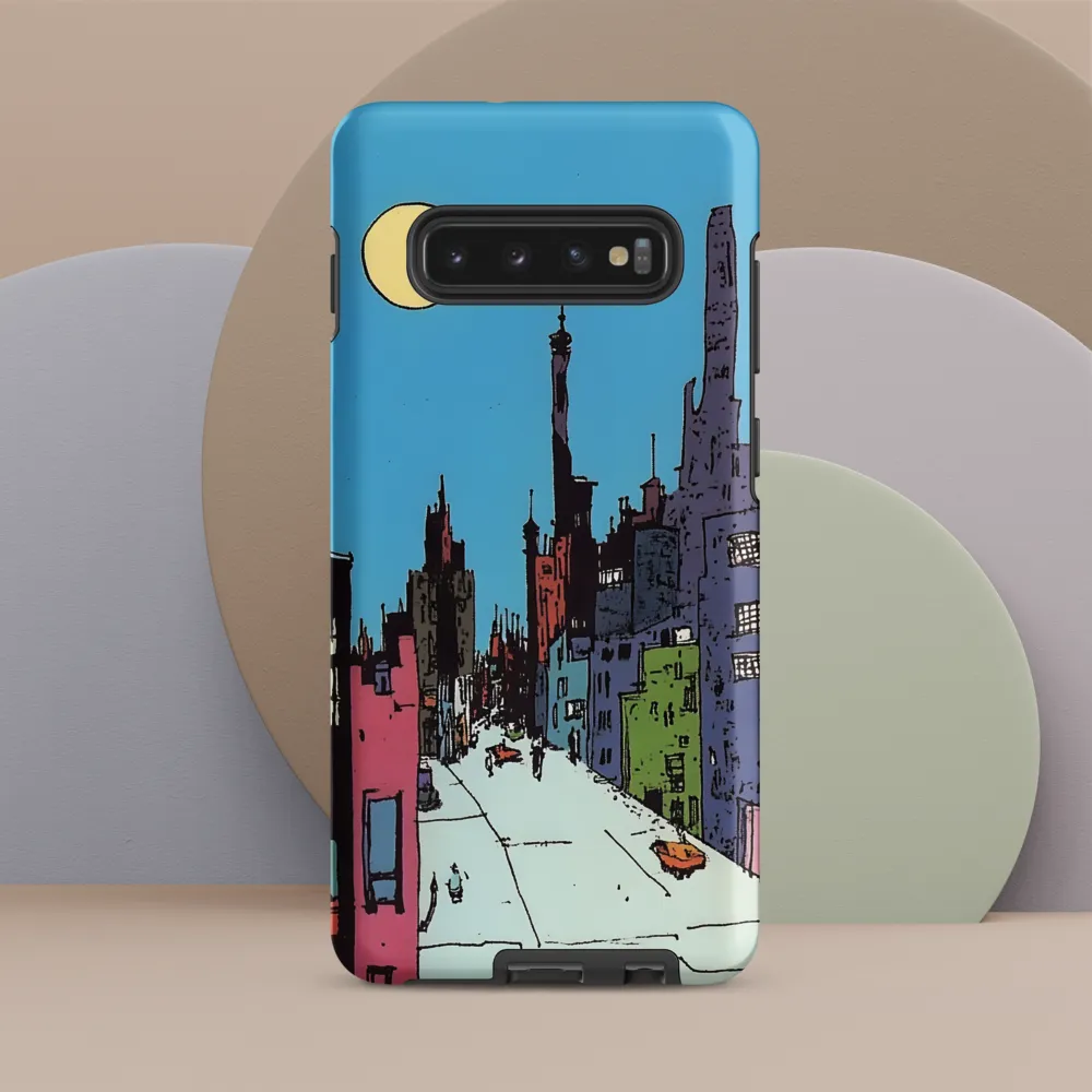 Vibrant Cityscape under the Moon