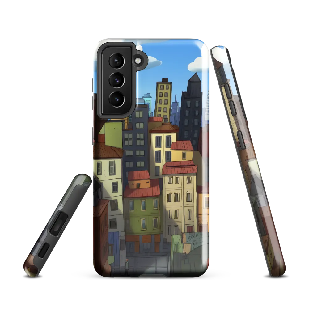 Urban Symphony: A Colorful Cityscape | Phone Case |  S21 | Tough Case | Glossy