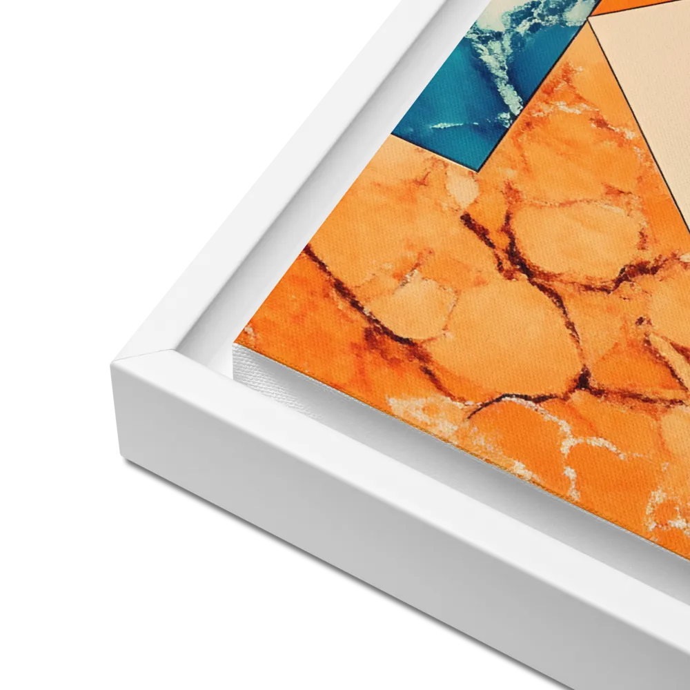 Harmonious Encounters: Abstract Geometry | Canvas with White Frame | 16″×20″