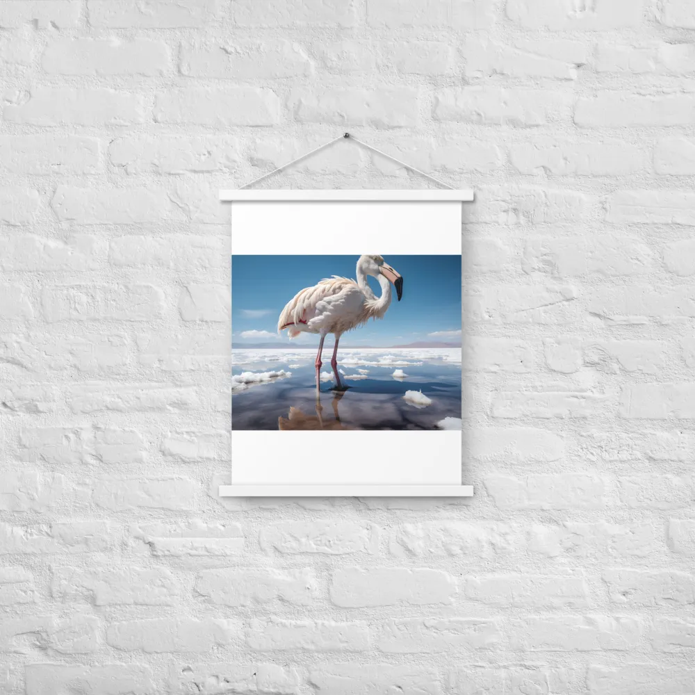 Graceful Solitude of a Flamingo | Poster With White Wood Hanger | 18″×24″