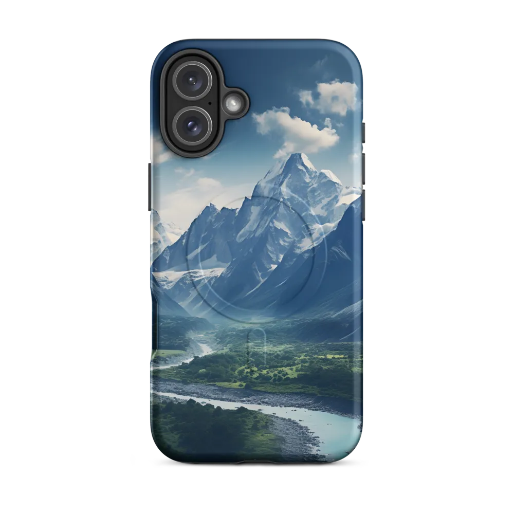 Majestic Serenity: A Landscape of Mountains and Rivers | Phone Case |  16 Plus | MagSafe® Tough Case | Matte