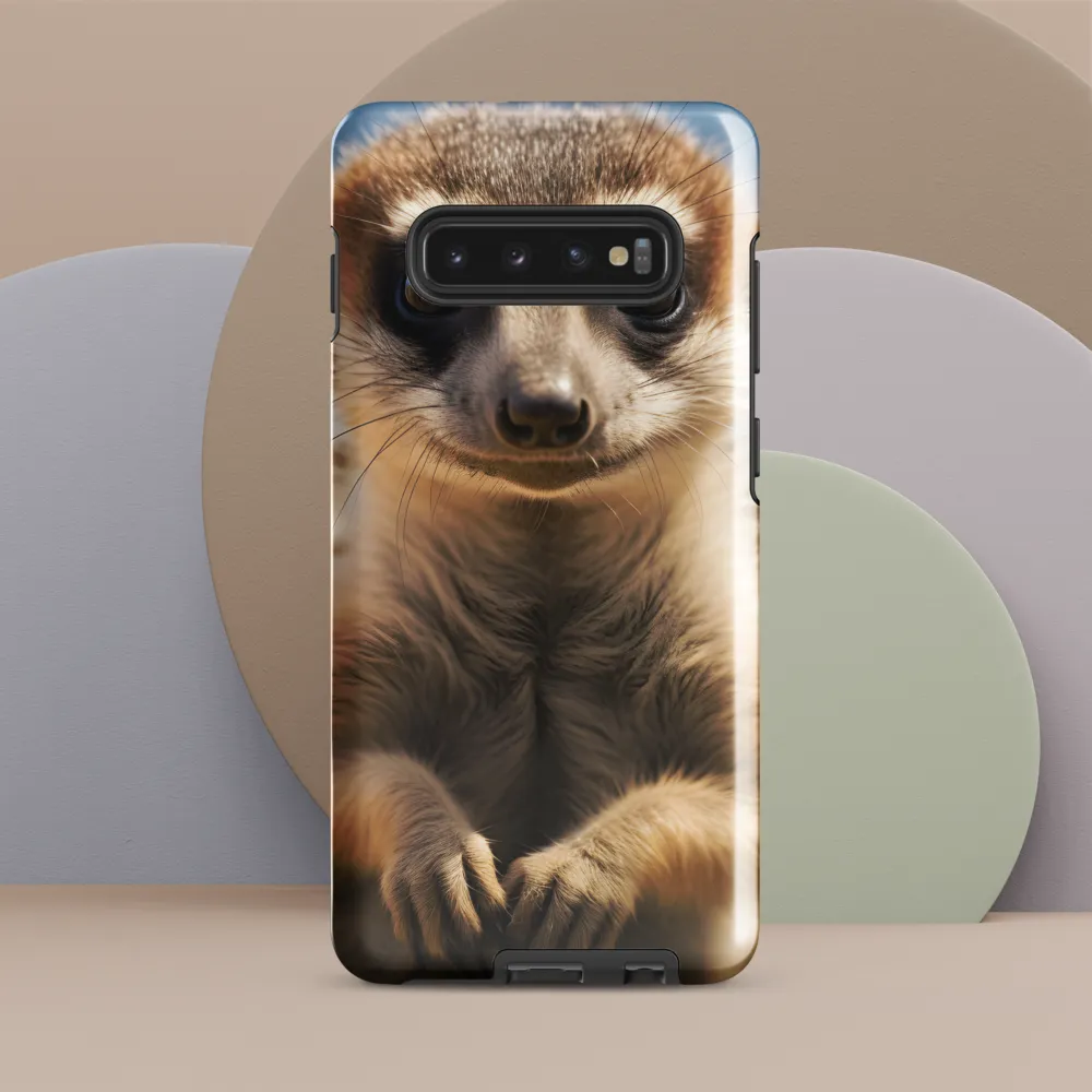 Curious Stance: The Meerkat's Gaze | Phone Case |  S10 Plus | Tough Case | Glossy