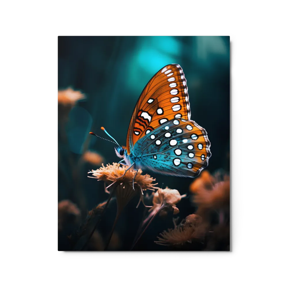 Whispers of Color: The Butterfly's Embrace | Metal Print | 16″×20″