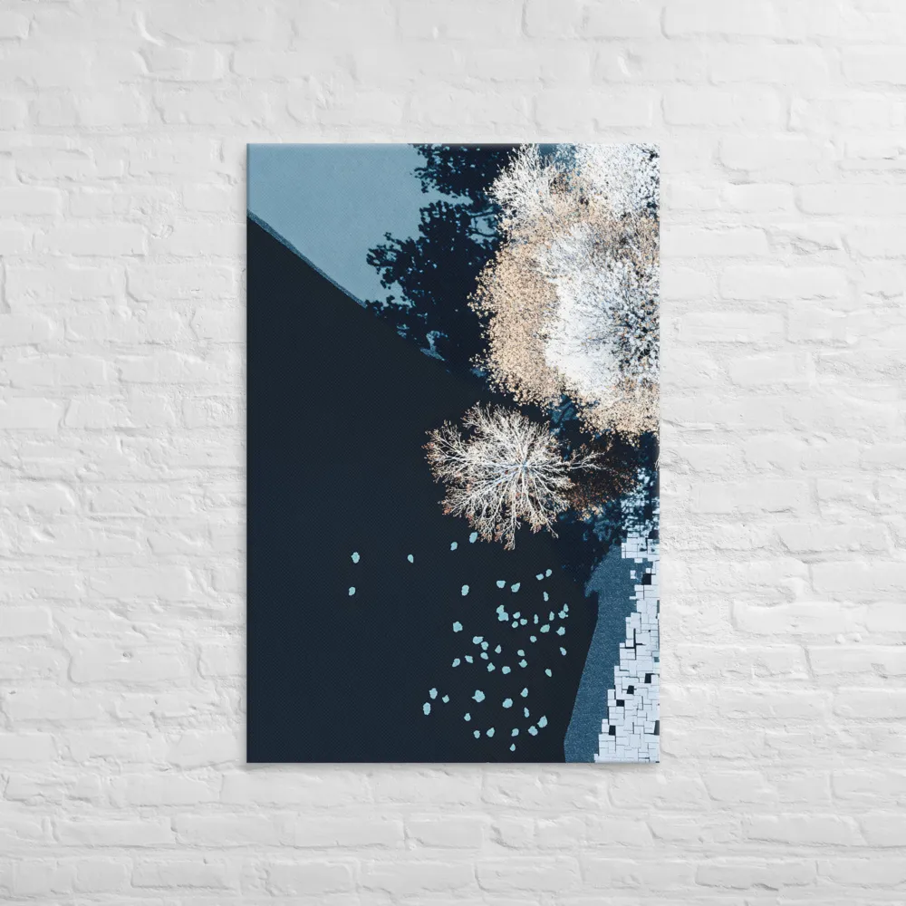 Tranquil Transitions: An Aerial Study of Nature | Canvas | 32″×48″