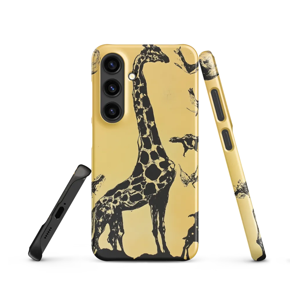 Whimsical Harmony of Giraffe and Birds
