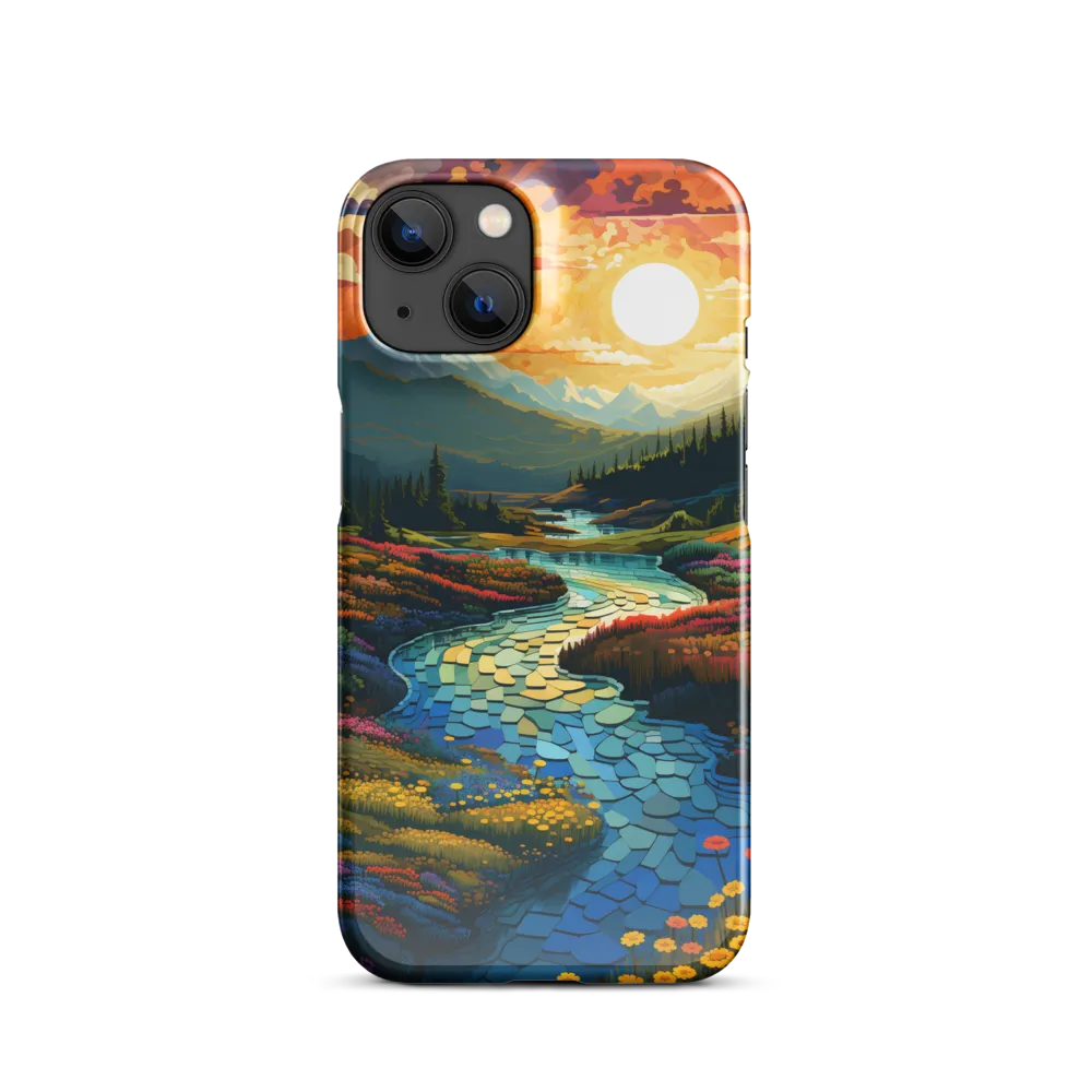Serenity in Sunset: A Winding River's Embrace