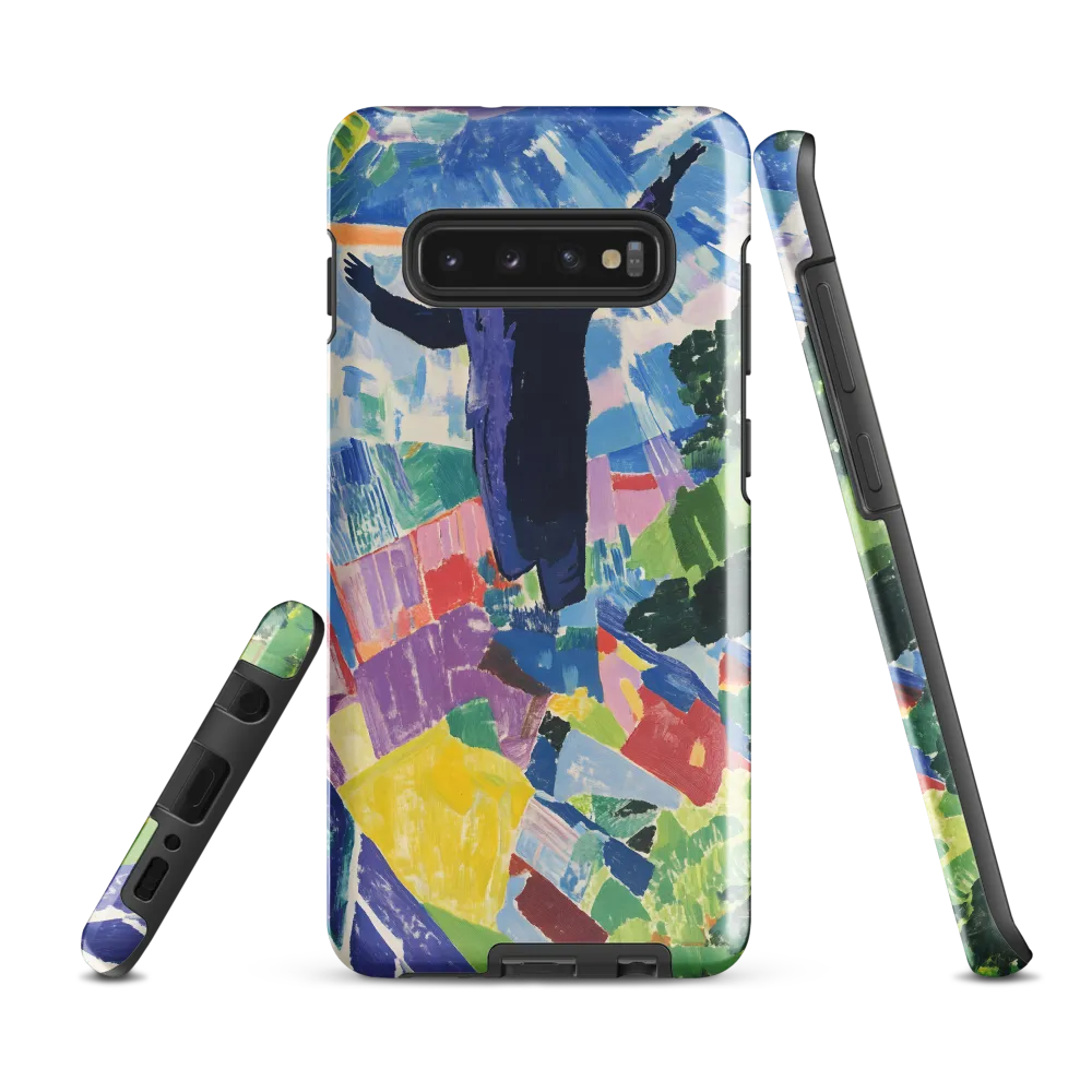 Elysium: A Soaring Figure Amidst Colorful Landscapes | Phone Case |  S10 Plus | Tough Case | Glossy