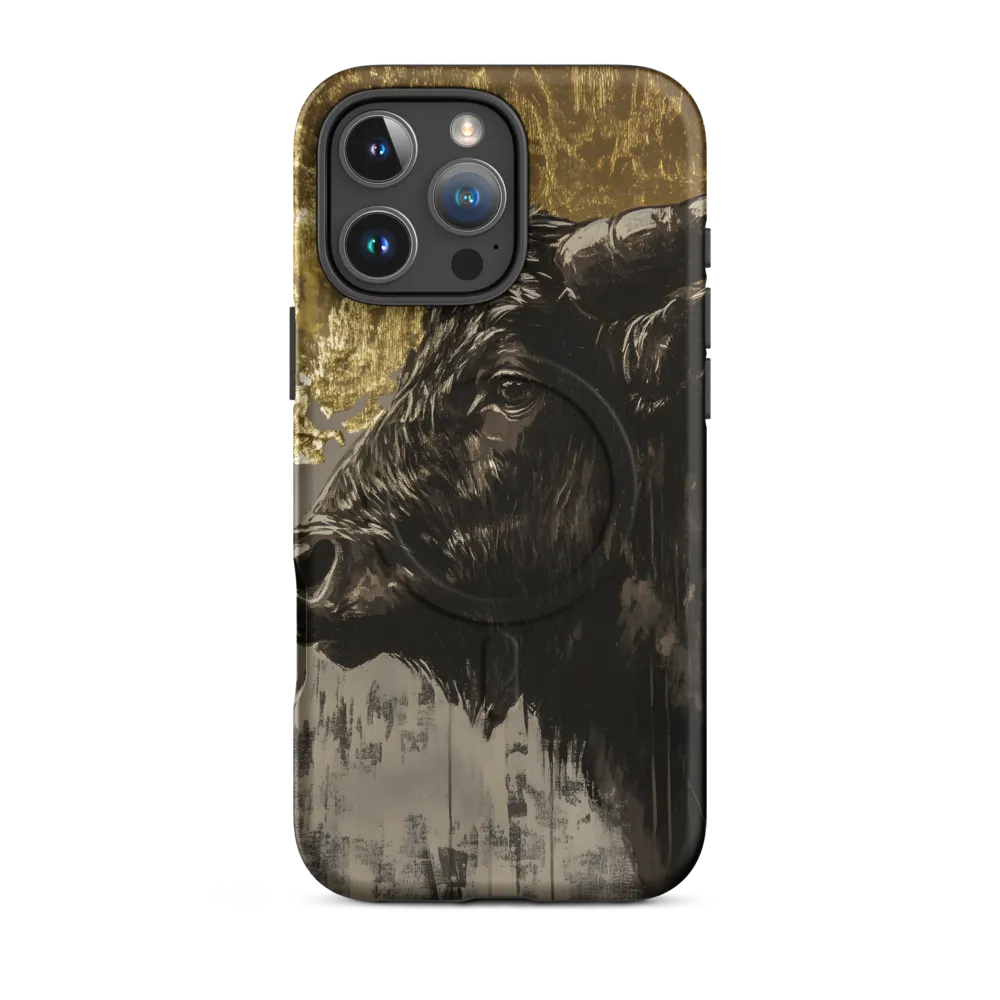 Majestic Bull Against the Golden Horizon | Phone Case |  16 Pro Max | MagSafe® Tough Case | Matte