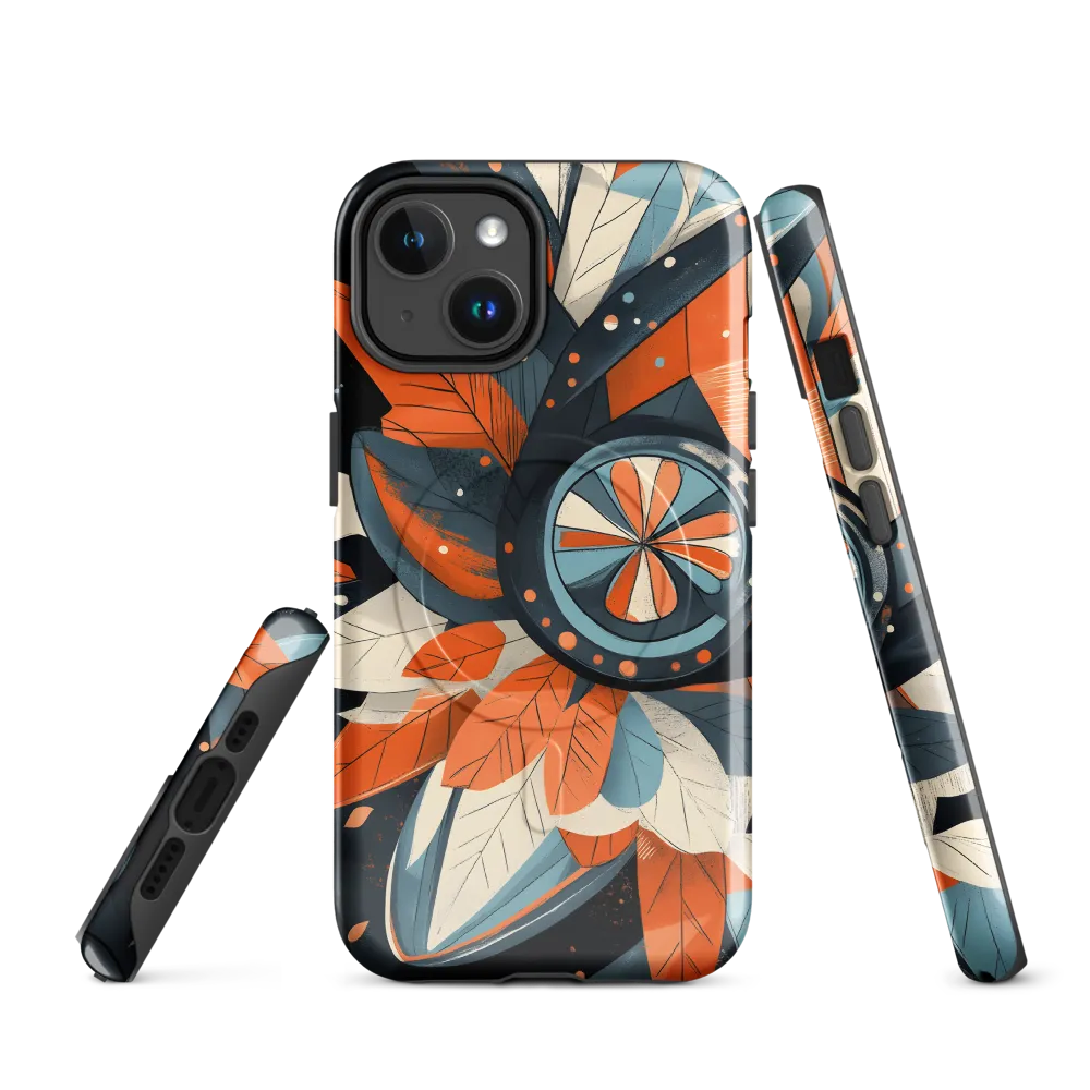 Floral Symphony in Orange and Teal