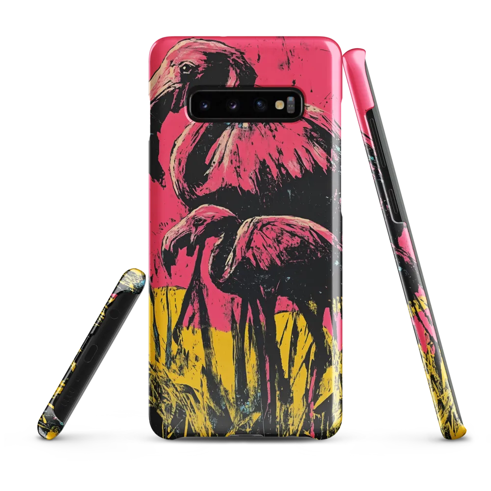 Flamingo Duet: A Pop Art Expression | Phone Case |  S10 Plus | Snap Case | Glossy