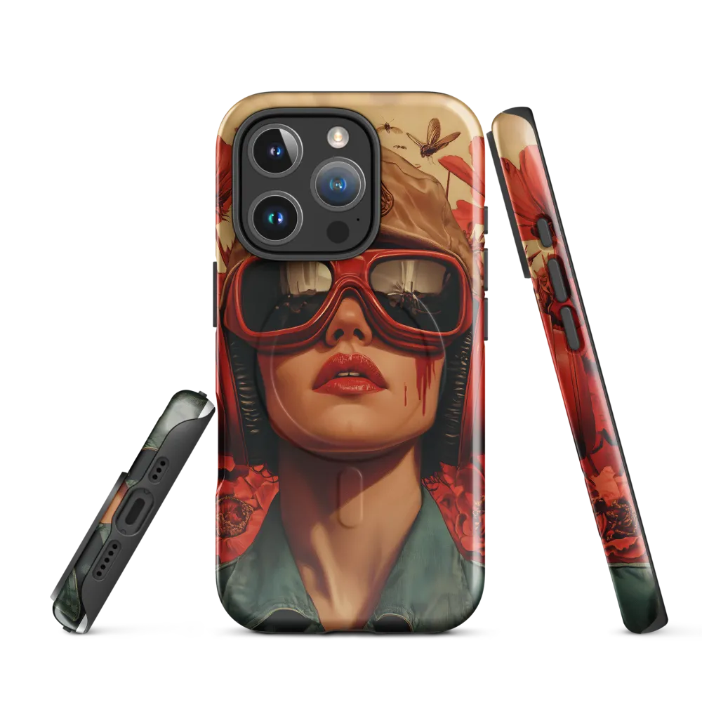 Defiant Portrait in a Floral Realm | Phone Case |  16 Pro | MagSafe® Tough Case | Glossy