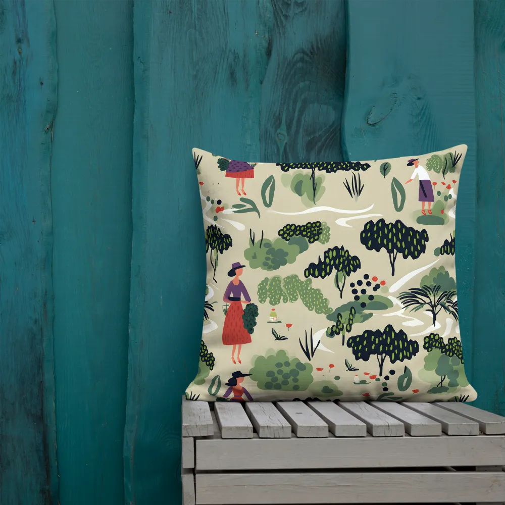 Harmony in Nature: A Whimsical Tapestry | Pillow & Pillow Case | Multiple Sizes