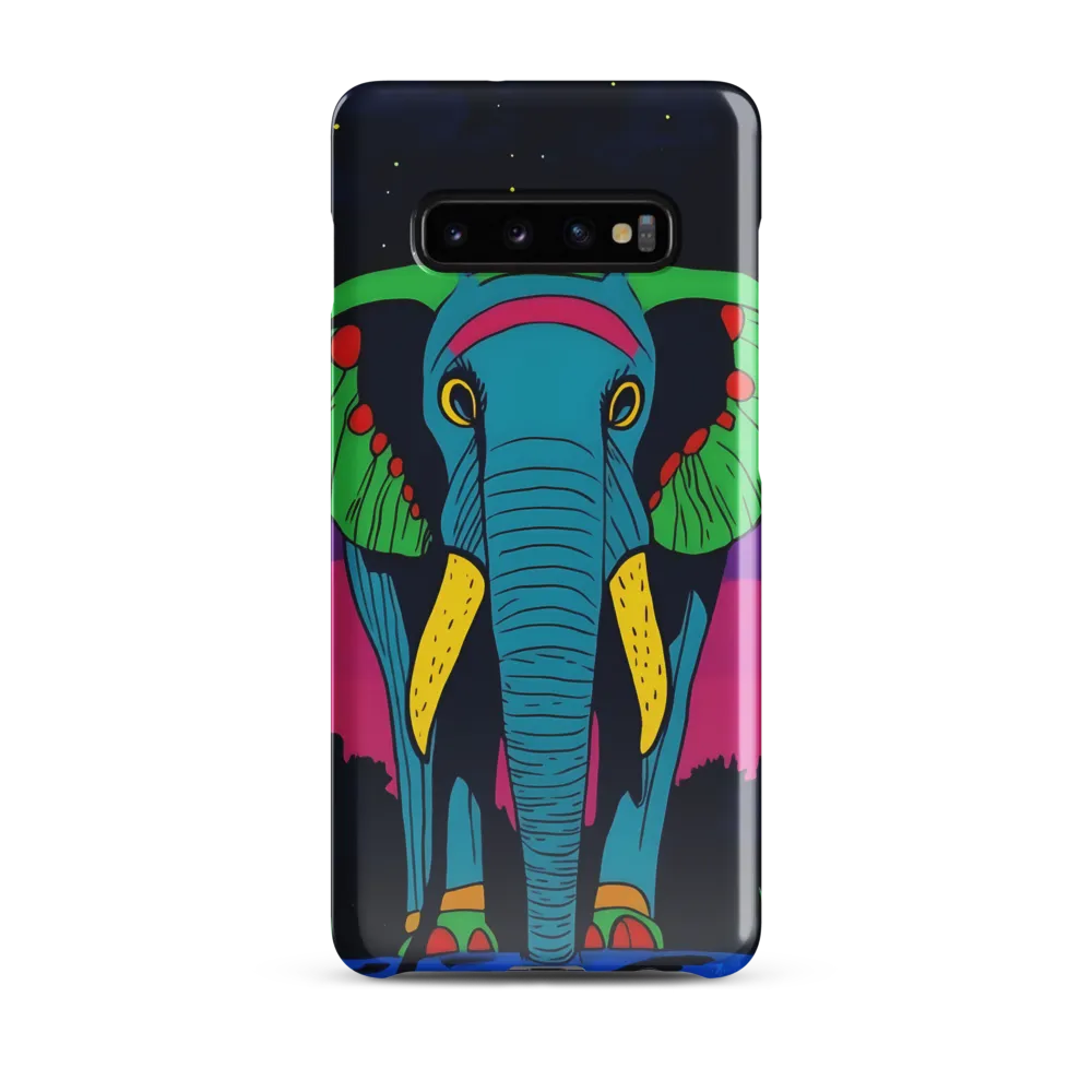 Whimsical Majesty: The Vibrant Elephant | Phone Case |  S10 Plus | Snap Case | Glossy