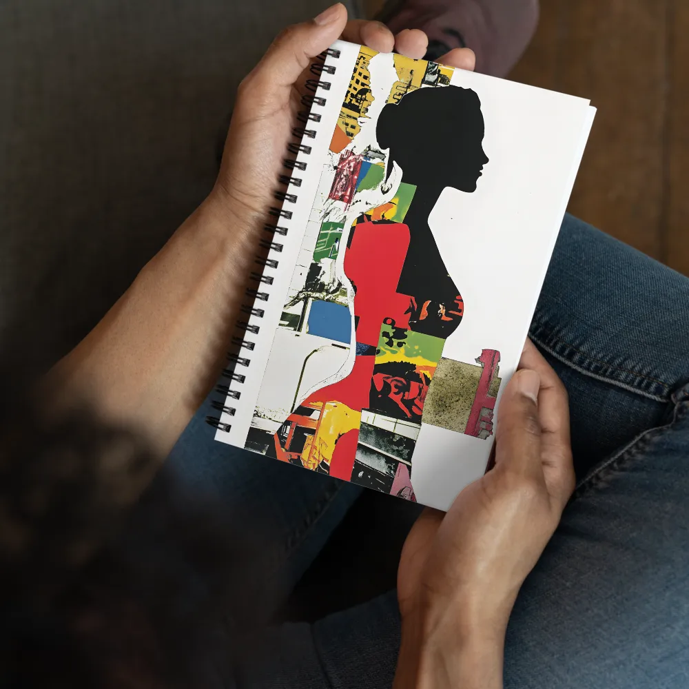 Collage of Colors: A Silhouette's Story | Spiral Notebook