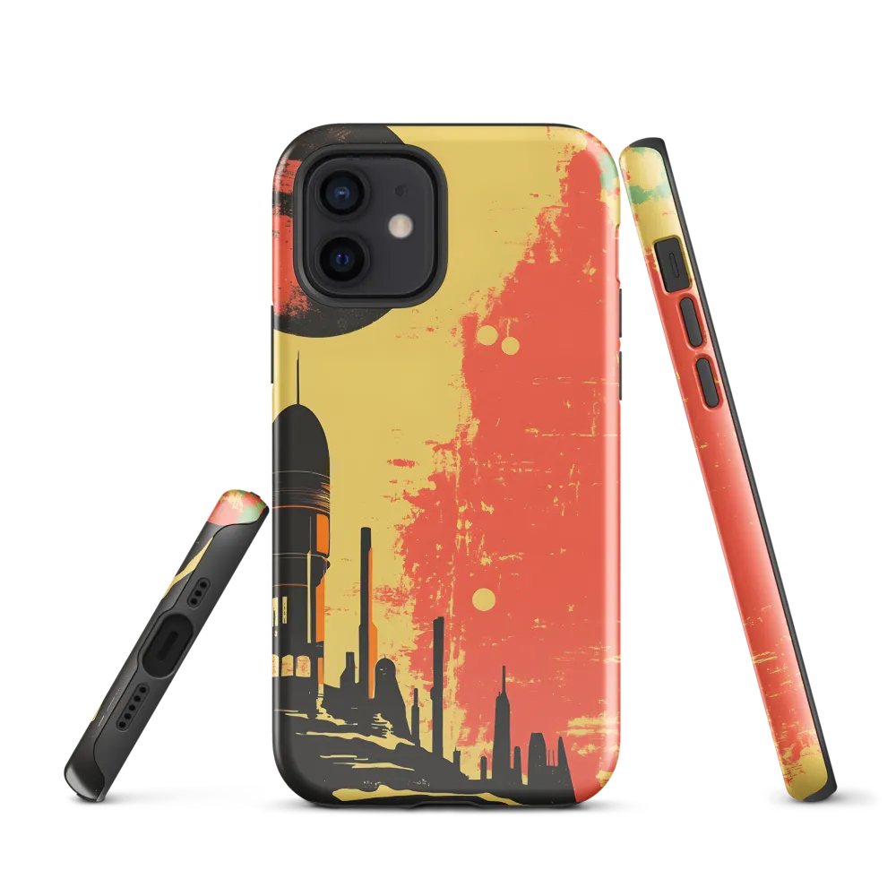 Journey to the Stars: A Retro-Futuristic Landscape | Phone Case |  12 | Tough Case | Glossy