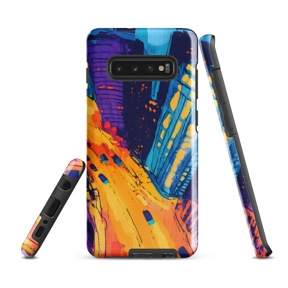 Electric City Nightscape | Phone Case |  S10 Plus | Tough Case | Glossy