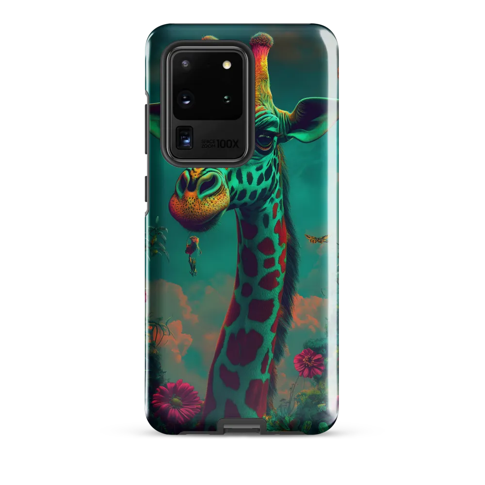 Whimsical Giraffe Among Blossoms