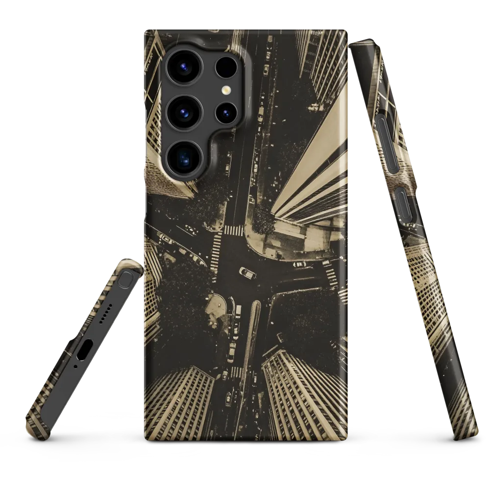 Urban Symphony: Aerial Perspective of City Life | Phone Case |  S24 Ultra | Snap Case | Matte