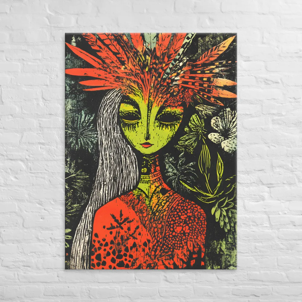 Mystical Flora: A Surreal Portrait | Canvas | 40″×55″