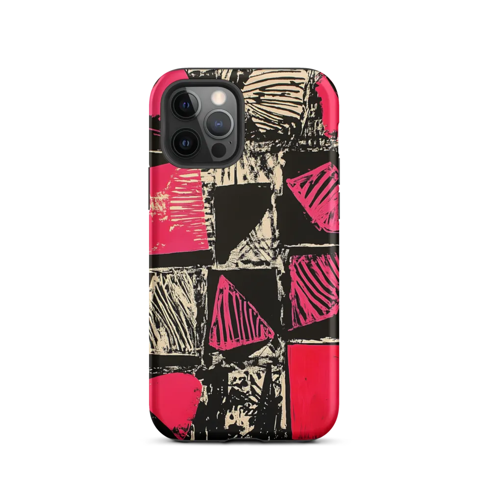 Geometric Symphony in Pink and Black