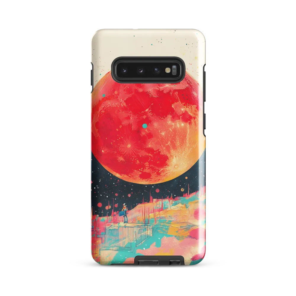 Crimson Dreams: A Lunar Exploration | Phone Case |  S10 Plus | Tough Case | Glossy