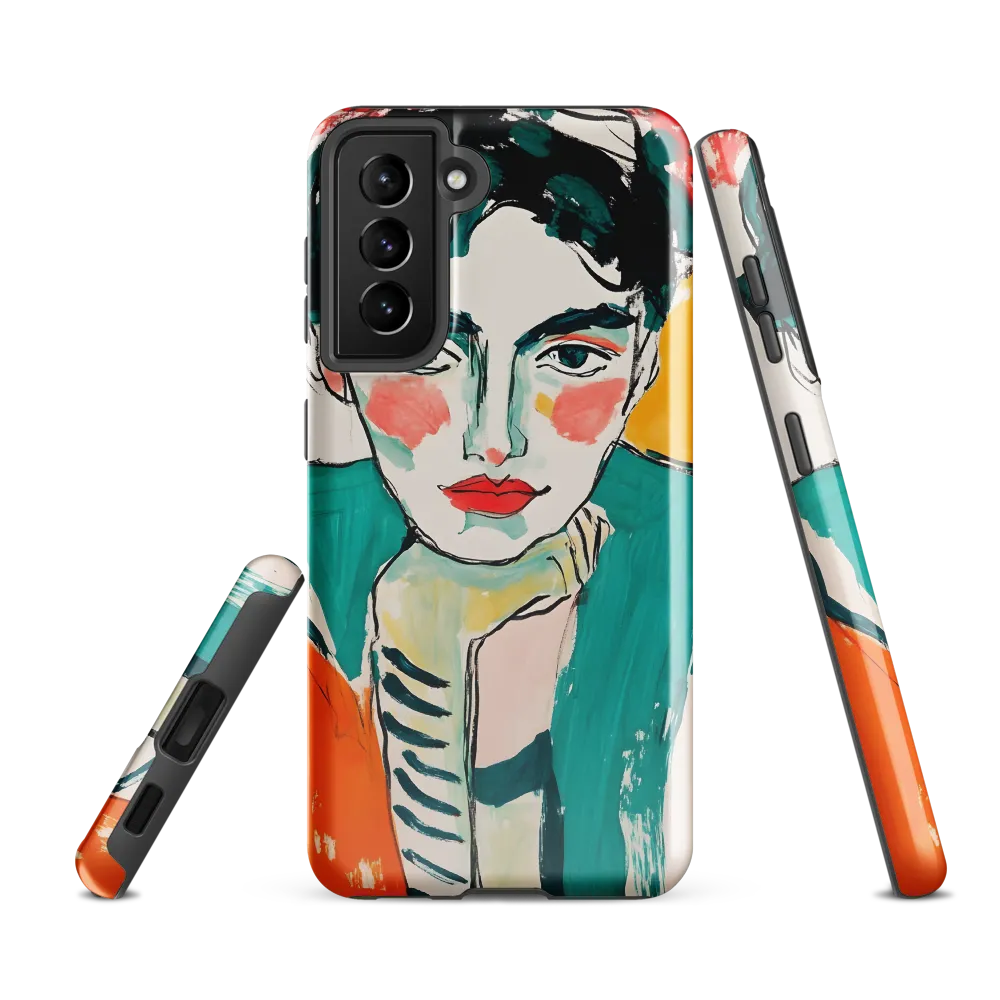 Contemplative Portrait in Bold Hues