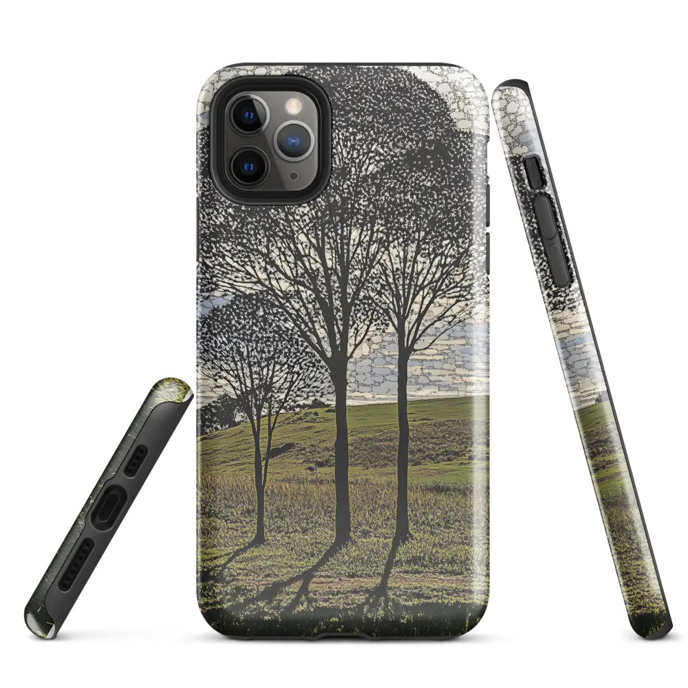 Tranquil Shadows: A Silhouette of Nature | Phone Case |  11 Pro Max | Tough Case | Glossy