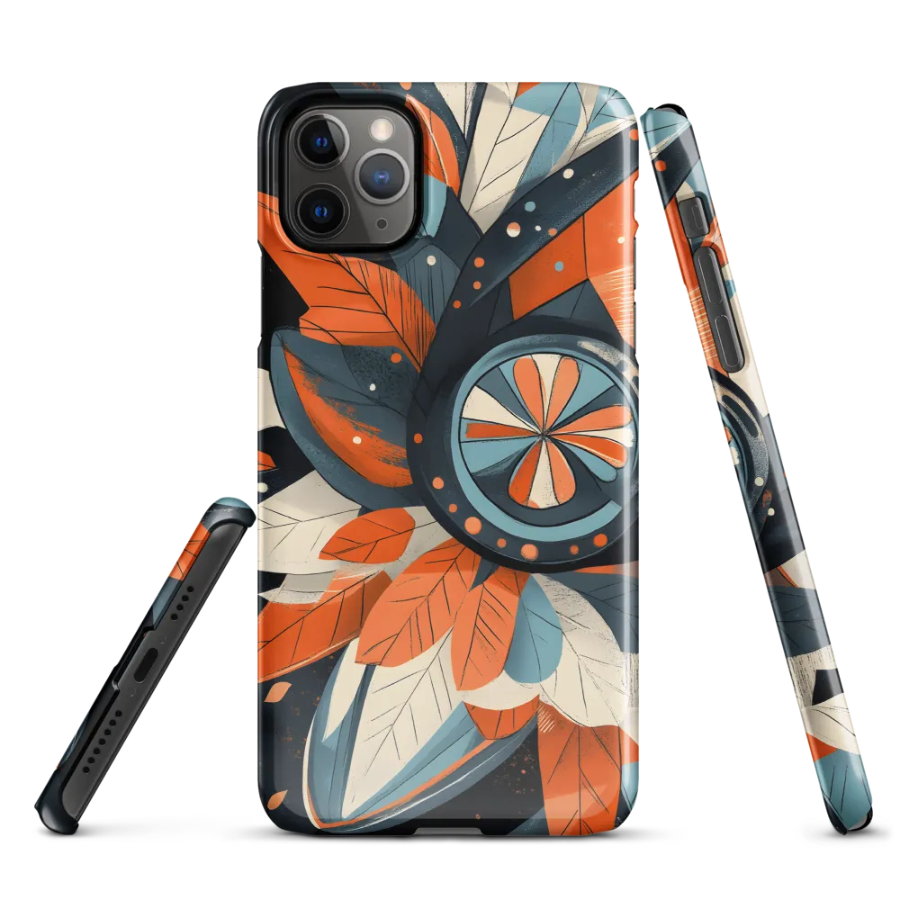 Floral Symphony in Orange and Teal | Phone Case |  11 Pro Max | Snap Case | Glossy