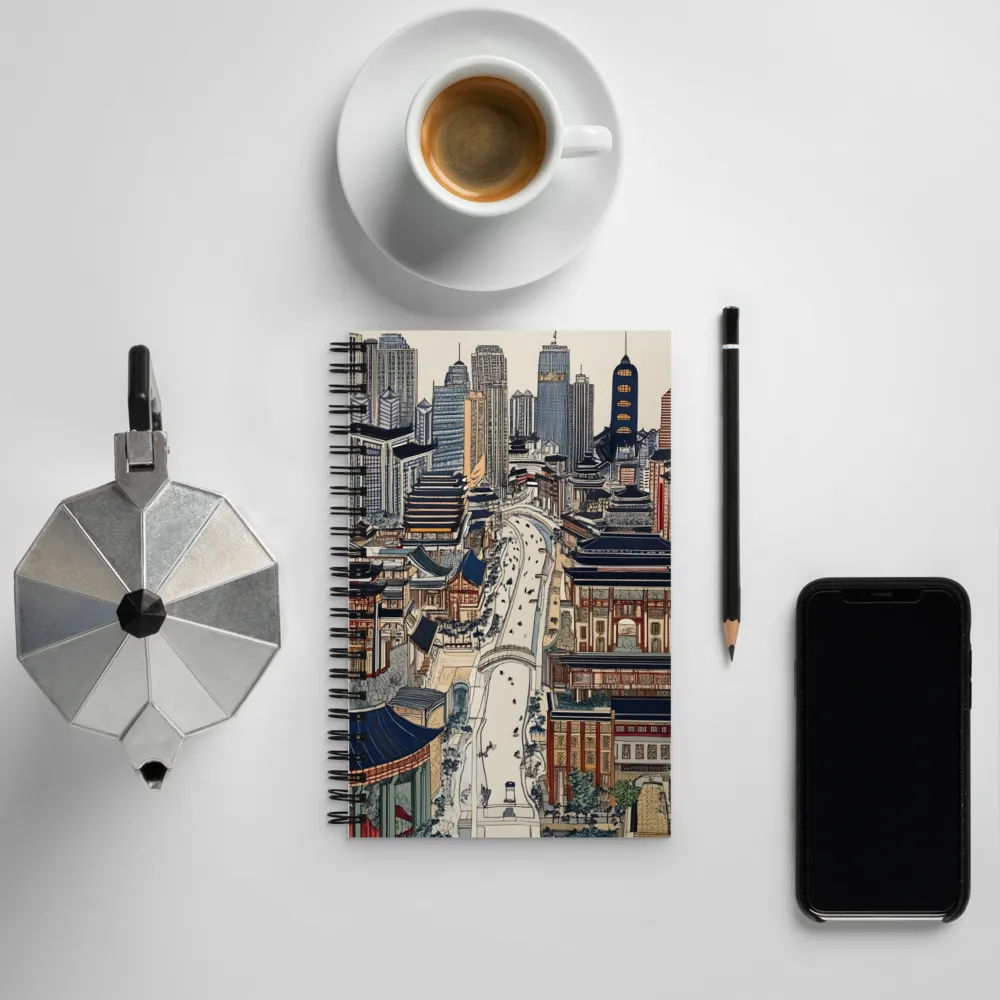 Urban Harmony: A Fusion of Tradition and Modernity | Spiral Notebook