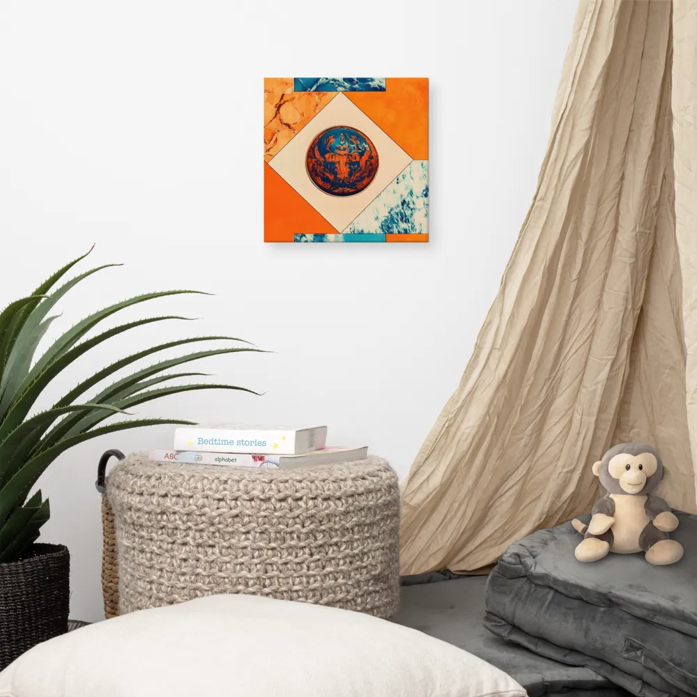 Harmonious Encounters: Abstract Geometry | Canvas | 12″×12″