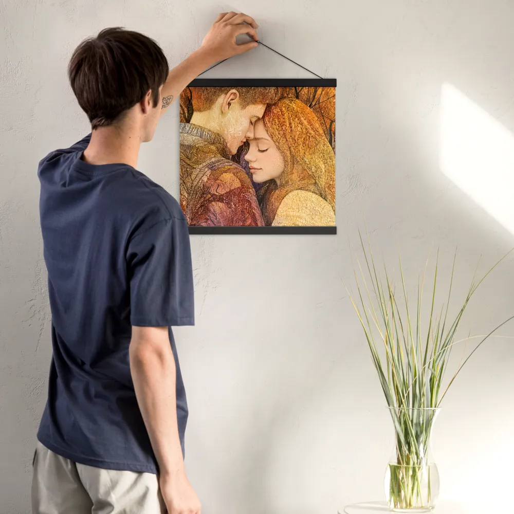 Embrace of Autumn | Poster With Black Wood Hanger | 16″×16″