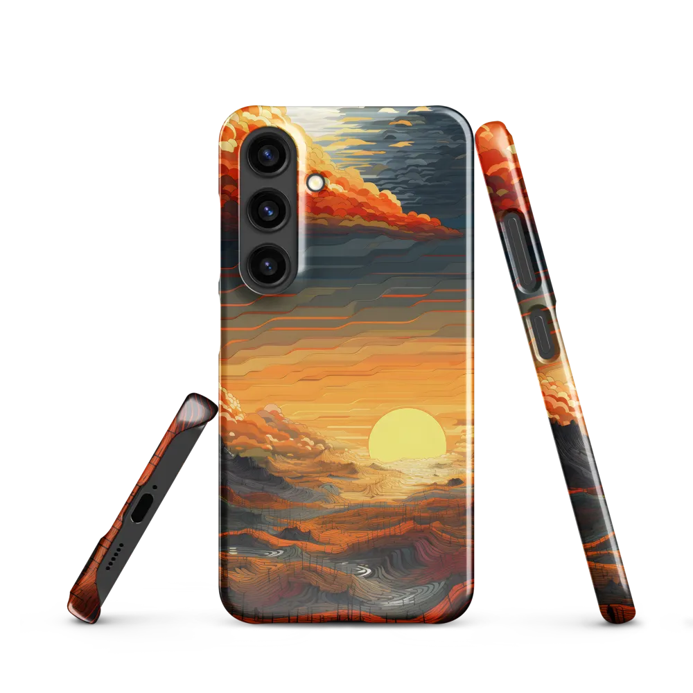 Ethereal Sunset: A Serene Landscape in Flowing Forms | Phone Case |  S24 | Snap Case | Glossy