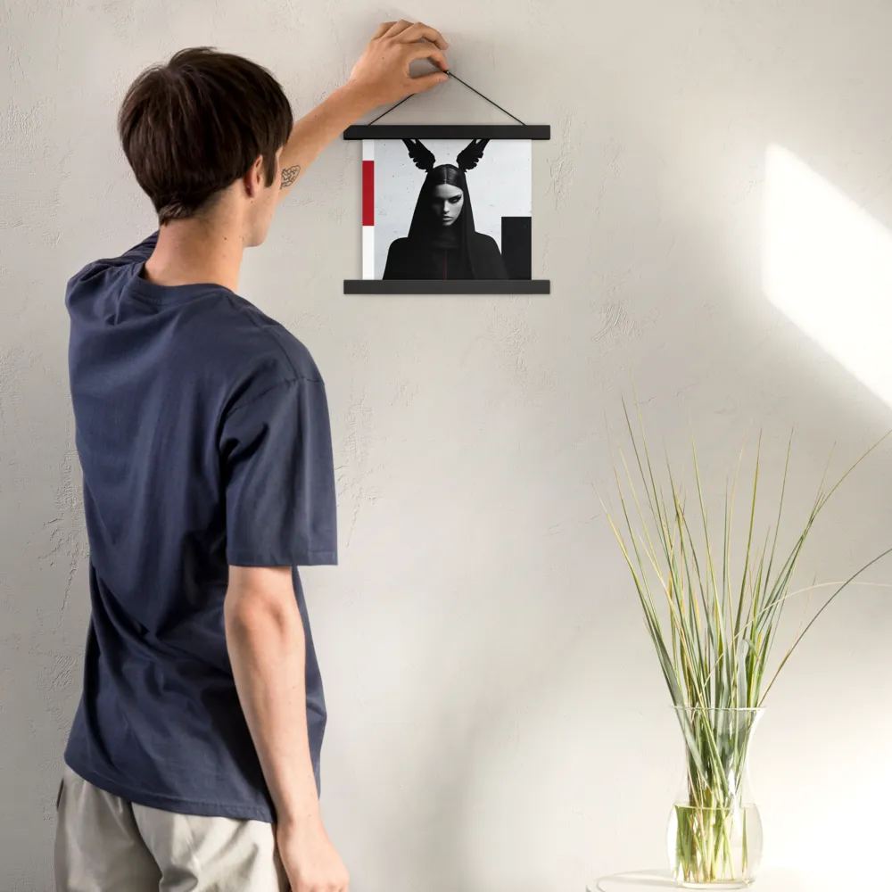 Whispers of Darkness | Poster With Black Wood Hanger | 10″×10″