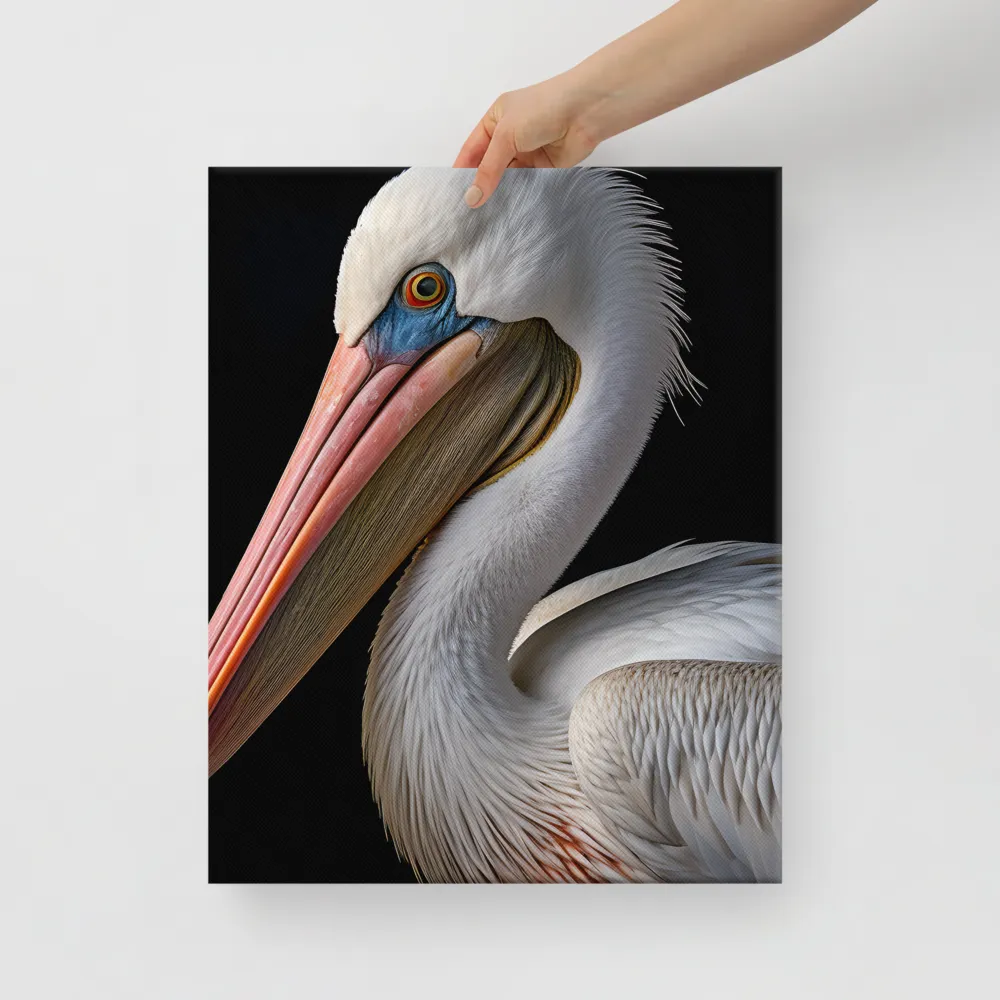 Elegance in White: The Pelican | Canvas | 16″×20″