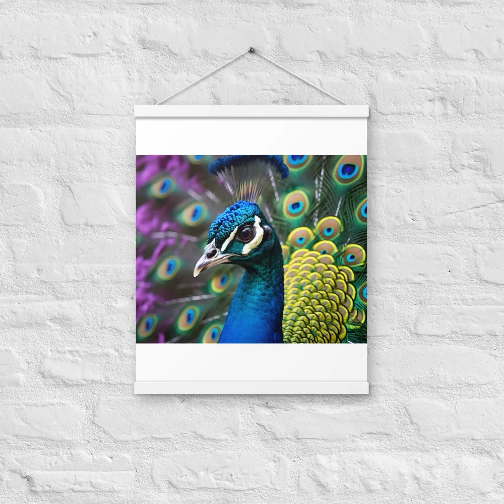 Regal Plumage: The Peacock's Splendor | Poster With White Wood Hanger | 16″×20″