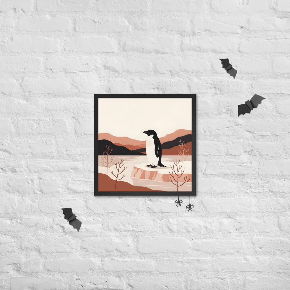 Penguin on Ice Floe 
 Poster with Black Frame | 18″x 18″