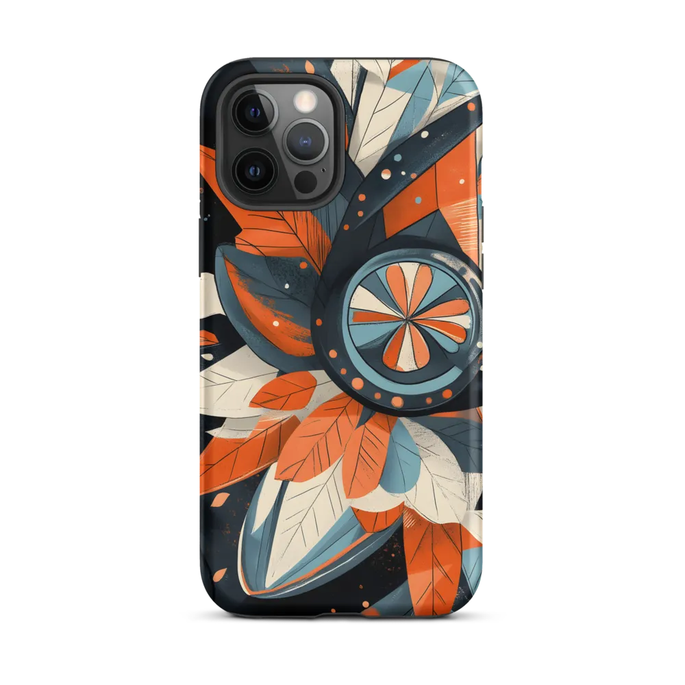 Floral Symphony in Orange and Teal