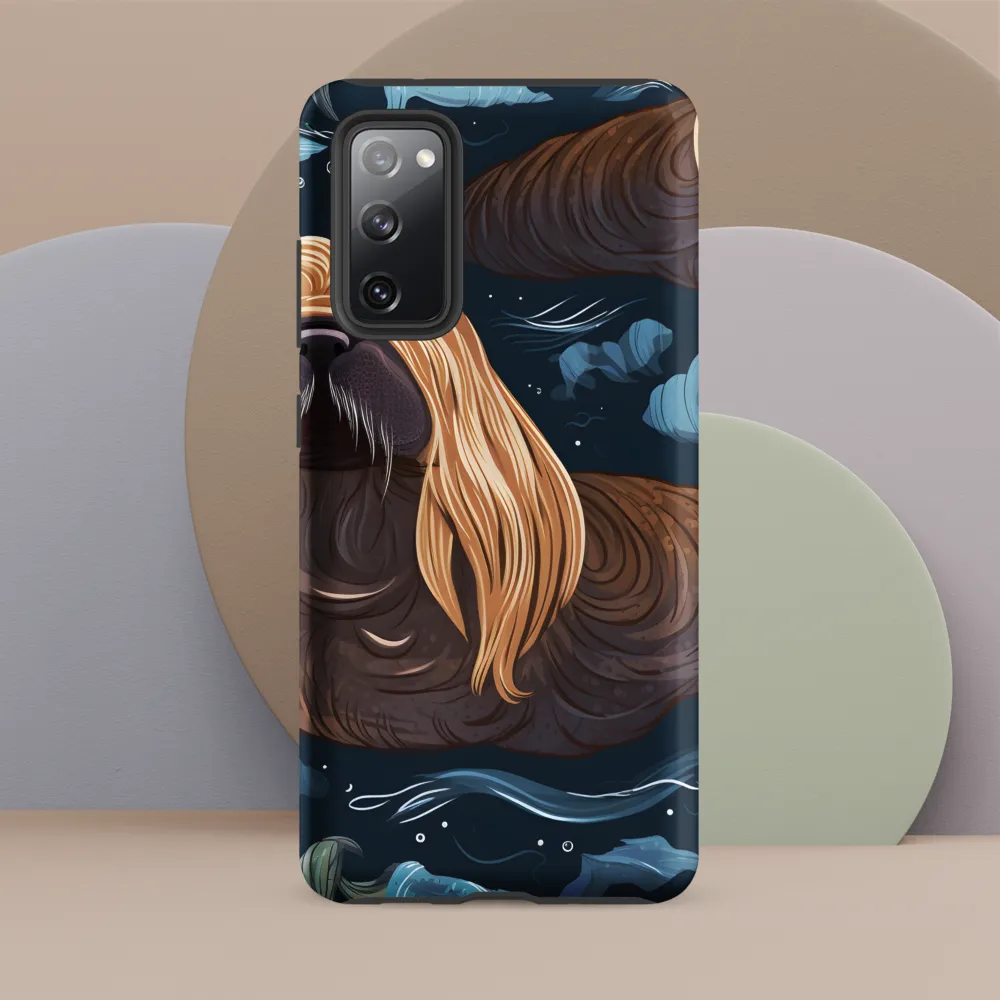 Whimsical Walruses in Deep Blue