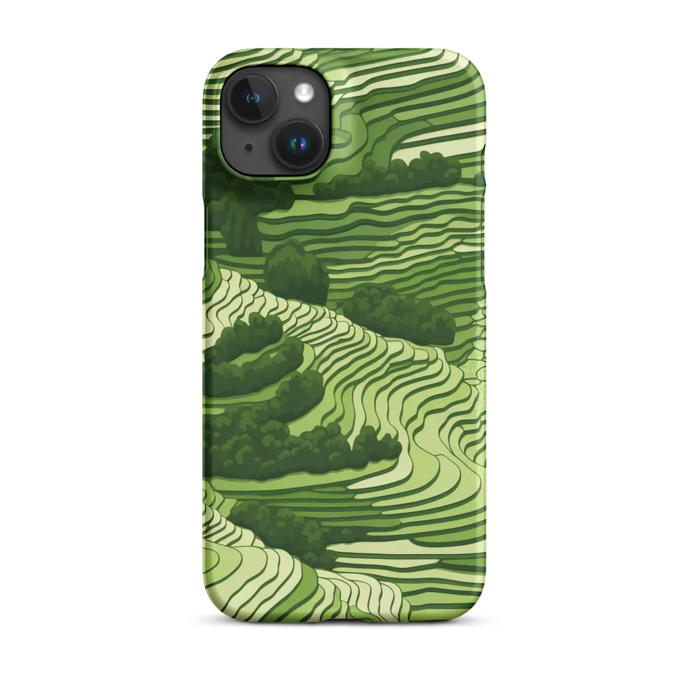 Waves of Green: An Abstract Landscape | Phone Case |  15 Plus | Snap Case | Matte