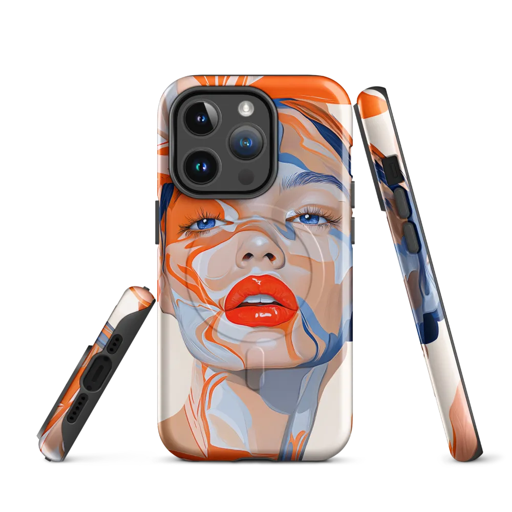 Chromatic Veils — Portrait in Orange and Blue